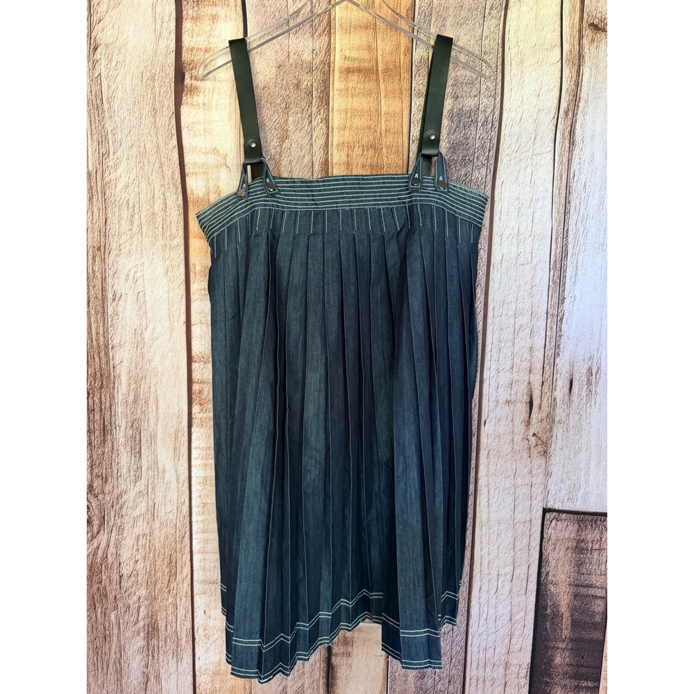 Pilcro Anthropologie Denim Babydoll Mini Dress Dark Wash Boho Pinafore Large